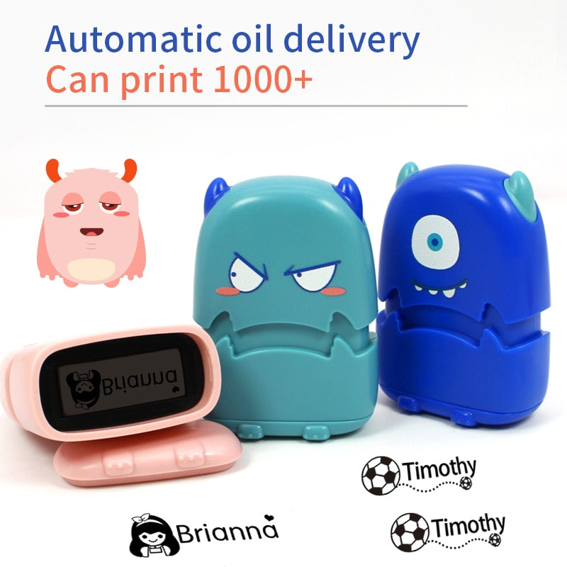 Baby Name Stamp Custom-made DIY Gift for Children Seal Student Clothes Chapter Not Easy to Fade Security Cute Monsters Toy