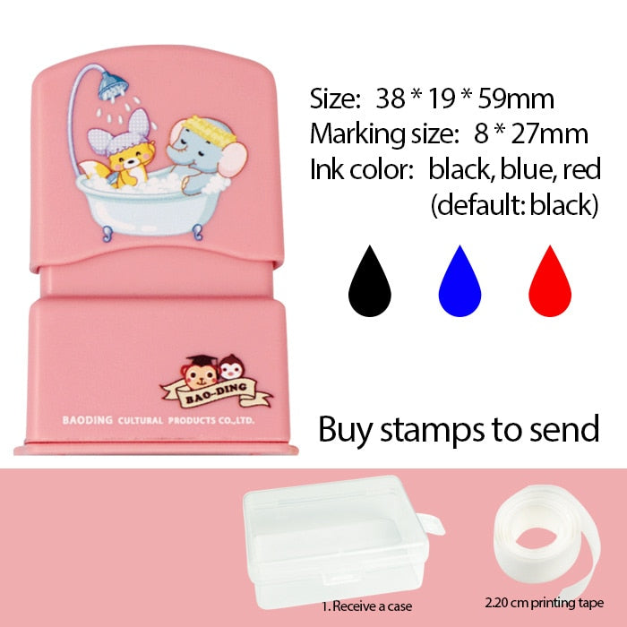 Baby Name Stamp Custom-made DIY Gift for Children Seal Student Clothes Chapter Not Easy to Fade Security Cute Monsters Toy