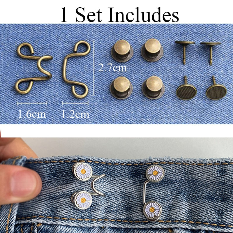 Women&#39;s Brooch Set Tighten Waist Brooches for Women Skirt Pants Jeans Adjustable Waist Clip Metal Pins Clothing Accessories