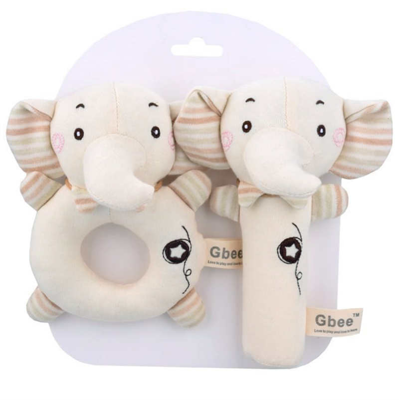 Newborn Baby Rattles Rabbit Bear Grab Ability Training Toys Infant Stroller Bed Hanging Bell Plush Dolls