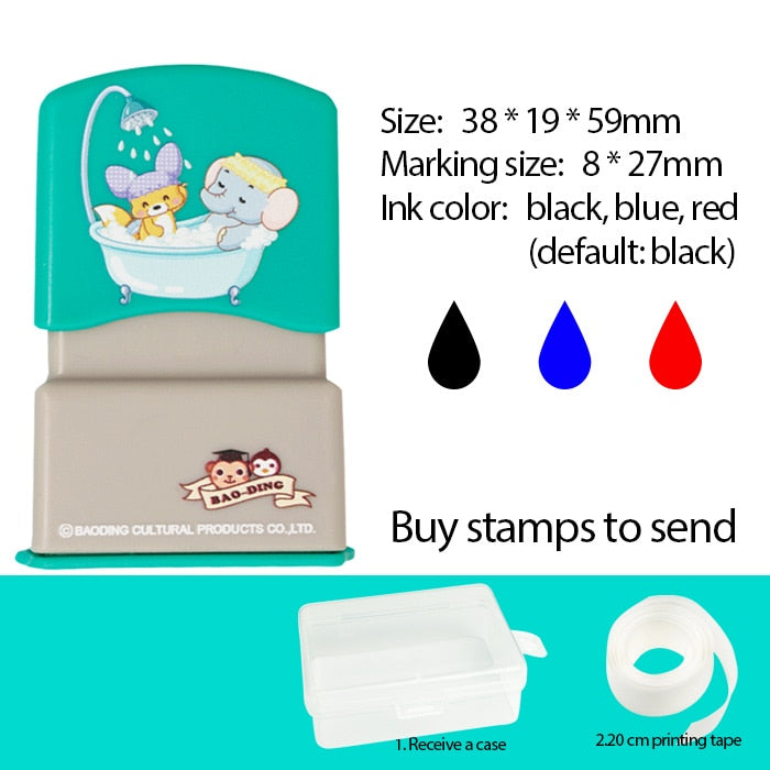 Baby Name Stamp Custom-made DIY Gift for Children Seal Student Clothes Chapter Not Easy to Fade Security Cute Monsters Toy