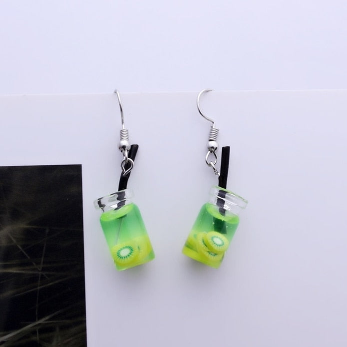 Creative Cute Candy Colorful Animal Gummy Bear Earrings Minimalism Cartoon Design Female Ear Hooks Danglers Jewelry Kids Gift