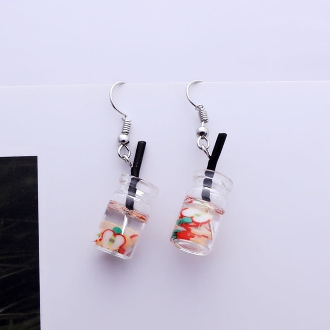 Creative Cute Candy Colorful Animal Gummy Bear Earrings Minimalism Cartoon Design Female Ear Hooks Danglers Jewelry Kids Gift