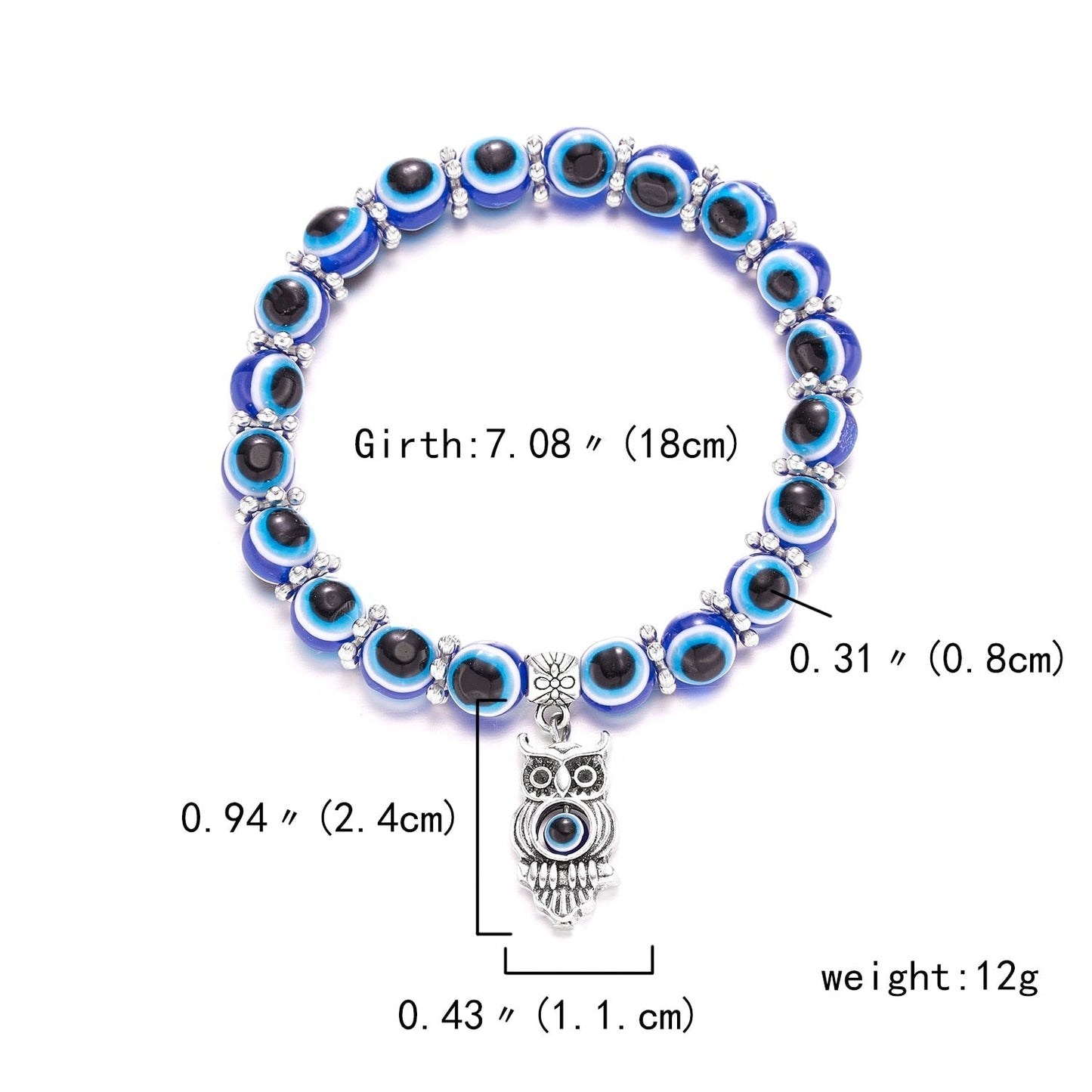 Classic Blue Evil Eyes Palm Butterfly Pendant Bracelet Wishing Elastic Rope Chain Resin Beads Bracelet For Women Jewelry Gift