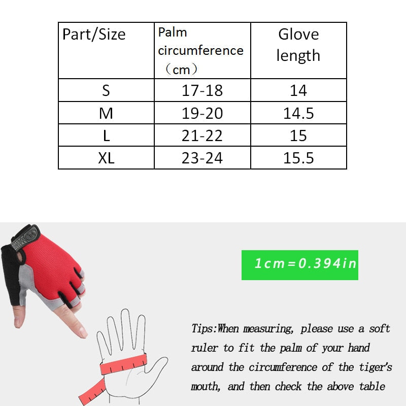 Professional Gym Fitness Breathable Anti-Slip Women Men Half Finger Summer Fishing Cycling Fingerless Gloves Female Bicycle Bike