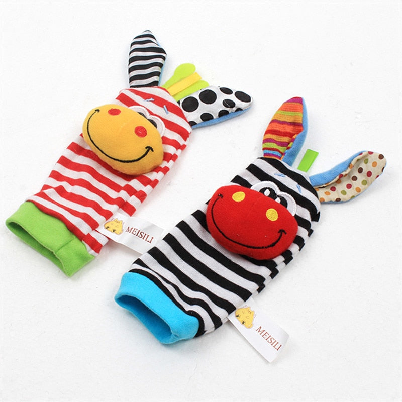 Baby Toys 0 6 12 Months Cute Stuffed Animals Baby Rattle Socks Wrist Baby Rattles Newborn Toys Make Sounds Games For Babies