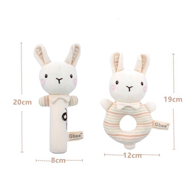 Newborn Baby Rattles Rabbit Bear Grab Ability Training Toys Infant Stroller Bed Hanging Bell Plush Dolls