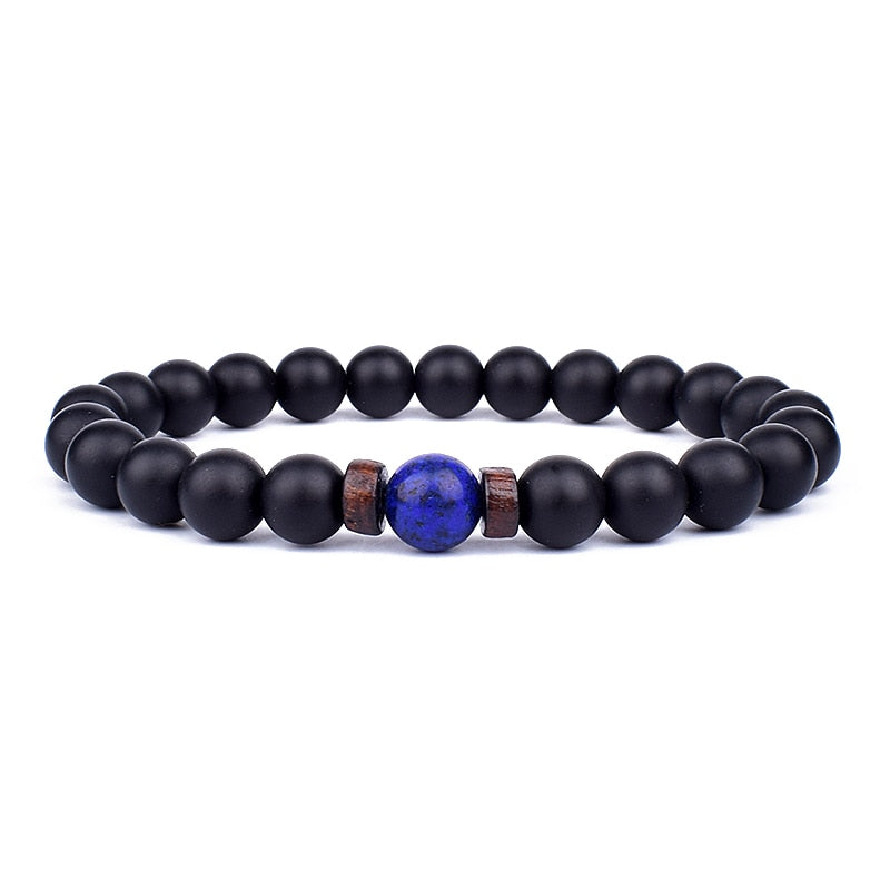 Volcanic Stone Bracelet for Men Lava Wooden 8mm Beads Bracelet Tibetan Buddha Wrist Chain Women Men Jewelry Gift New Bracelets