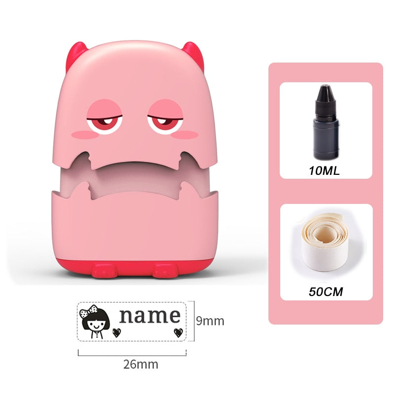 Baby Name Stamp Custom-made DIY Gift for Children Seal Student Clothes Chapter Not Easy to Fade Security Cute Monsters Toy