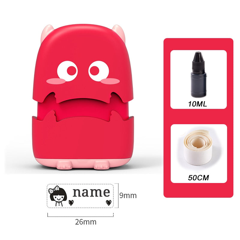 Baby Name Stamp Custom-made DIY Gift for Children Seal Student Clothes Chapter Not Easy to Fade Security Cute Monsters Toy