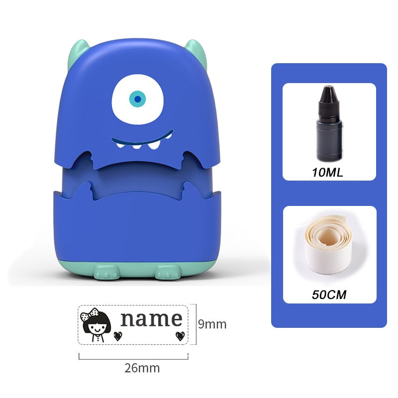 Baby Name Stamp Custom-made DIY Gift for Children Seal Student Clothes Chapter Not Easy to Fade Security Cute Monsters Toy