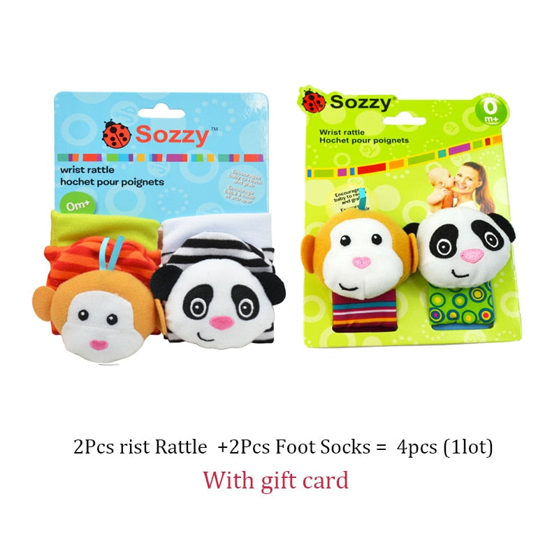 Baby Toys 0 6 12 Months Cute Stuffed Animals Baby Rattle Socks Wrist Baby Rattles Newborn Toys Make Sounds Games For Babies