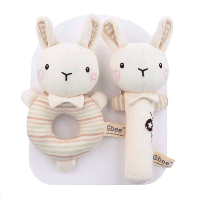 Newborn Baby Rattles Rabbit Bear Grab Ability Training Toys Infant Stroller Bed Hanging Bell Plush Dolls