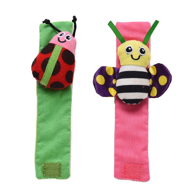 Cartoon Plush Socks Wrist Strap Rattles Baby Toys 0-12 Months Newborn Infant Kids Animal Sock Foot Finder Toy Gift Soft Rattle