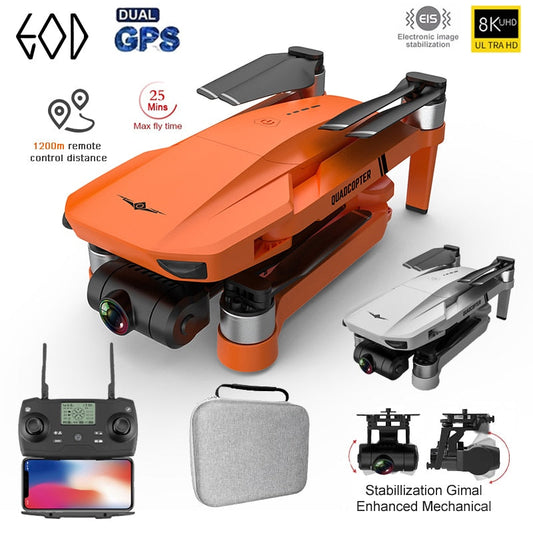 2022 New GPS Drone 4k Profesional 8K HD Camera 2-Axis Gimbal Anti-Shake Aerial Photography Brushless Foldable Quadcopter 1.2km